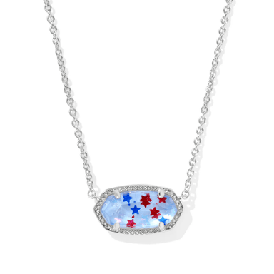 Kendra Scott Elisa Necklace - Silver - Red White Blue Star Illusion - Kendra Scott