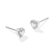 Kendra Scott Mini Ari Heart Earrings - Silver - Ivory Mother of Pearl - Kendra Scott