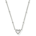Kendra Scott Mini Ari Heart Pendant Necklace - Silver Ivory Mother of Pearl - Kendra Scott
