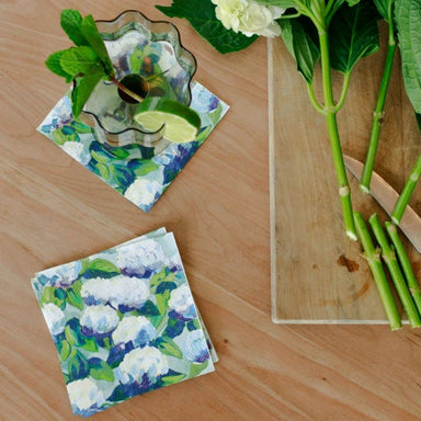 Kim Hovell Cocktail Napkins - Hydrangea - Kim Hovell