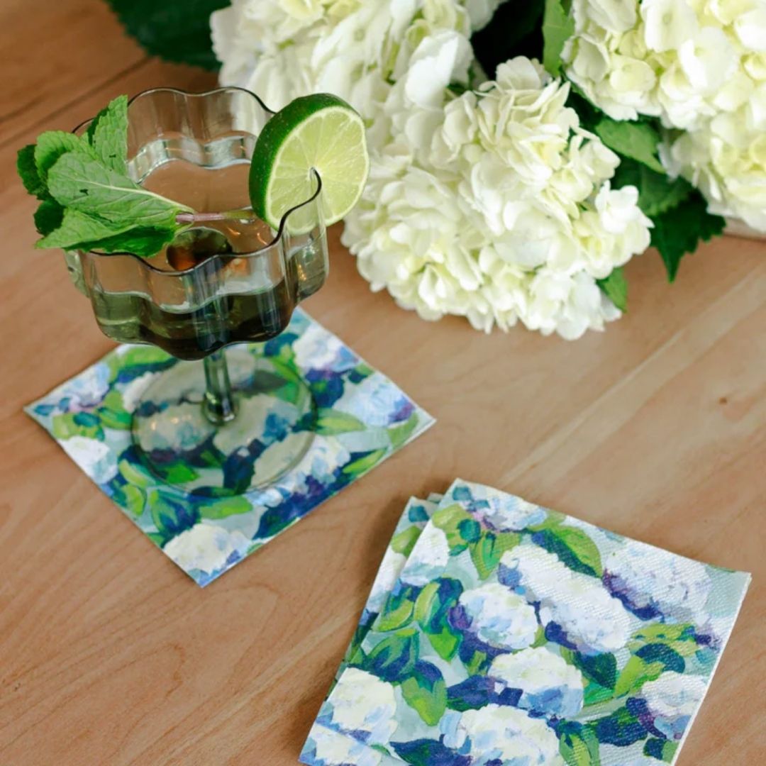 Kim Hovell Cocktail Napkins - Hydrangea - Kim Hovell
