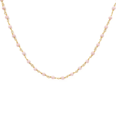 Kimberly James 3 - 4mm Beaded Choker Necklace - Pink Opal - Kimberly James Jewelry