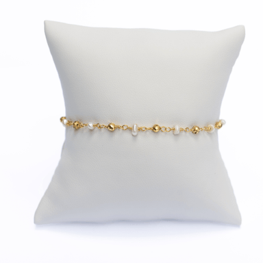Kimberly James Jewelry Beaded Bracelet - Pearl & Golden Pyrite - Kimberly James Jewelry