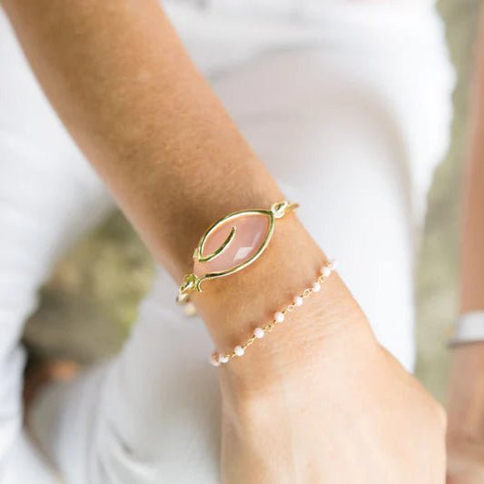 Kimberly James Jewelry Beaded Gemstone Bracelet - Pink Opal - Kimberly James Jewelry