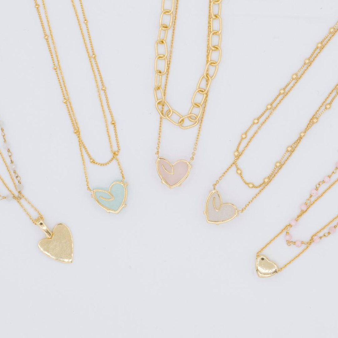 Kimberly James Jewelry Open Heart Necklace - Pink Chalcedony - Kimberly James Jewelry