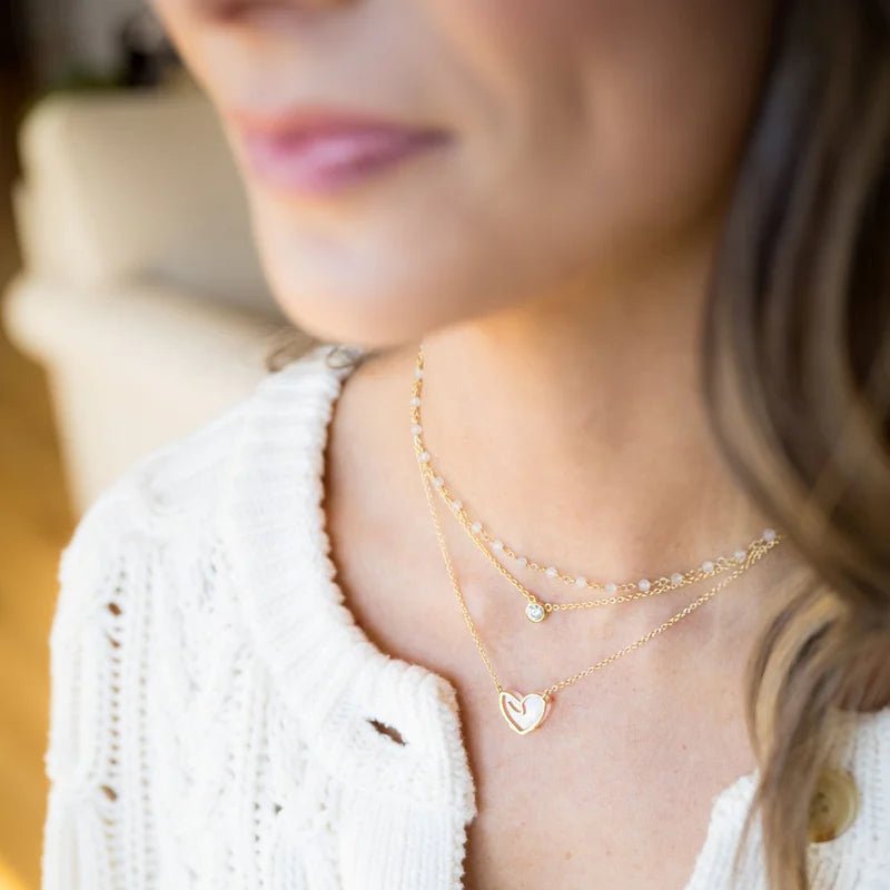 Kimberly James Jewelry Open Heart Necklace - Pink Chalcedony - Kimberly James Jewelry