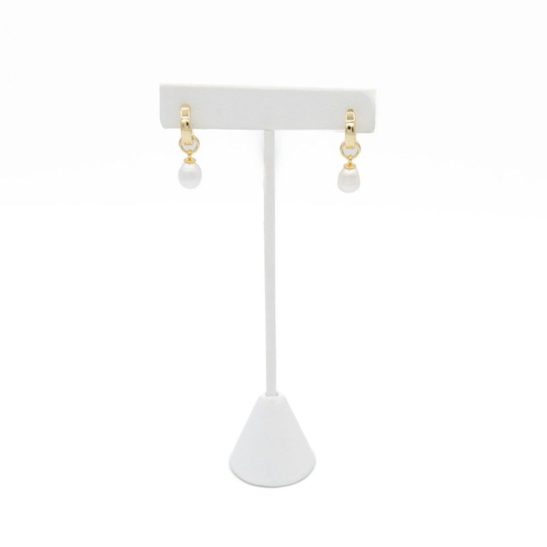 Kimberly James Jewelry Pearl Drop Huggie - Kimberly James Jewelry