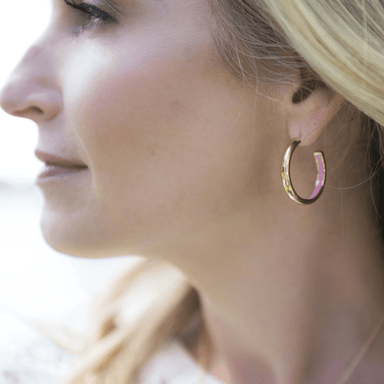 Kimberly James Jewelry Promise Gold Hoops - Pink - Kimberly James Jewelry