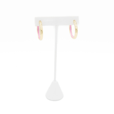 Kimberly James Jewelry Promise Gold Hoops - Pink - Kimberly James Jewelry