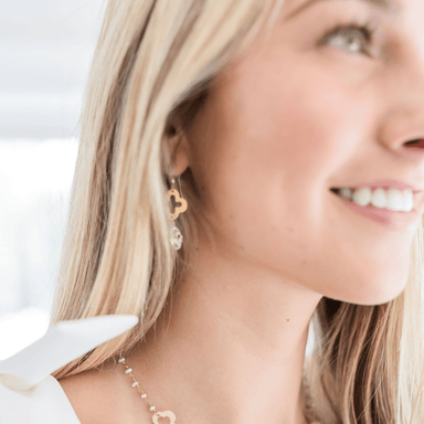 Kimberly James Jewelry Quatrefoil Crystal Drop Earrings - Kimberly James Jewelry