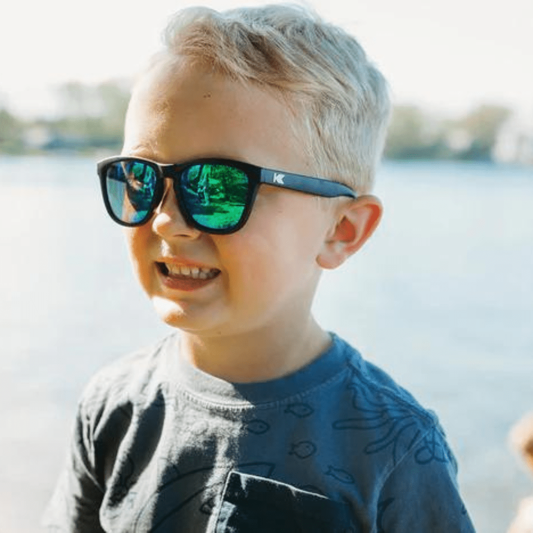 Knockaround Kids Premiums Sunglasses - Black/Green Moonshine - Knockaround