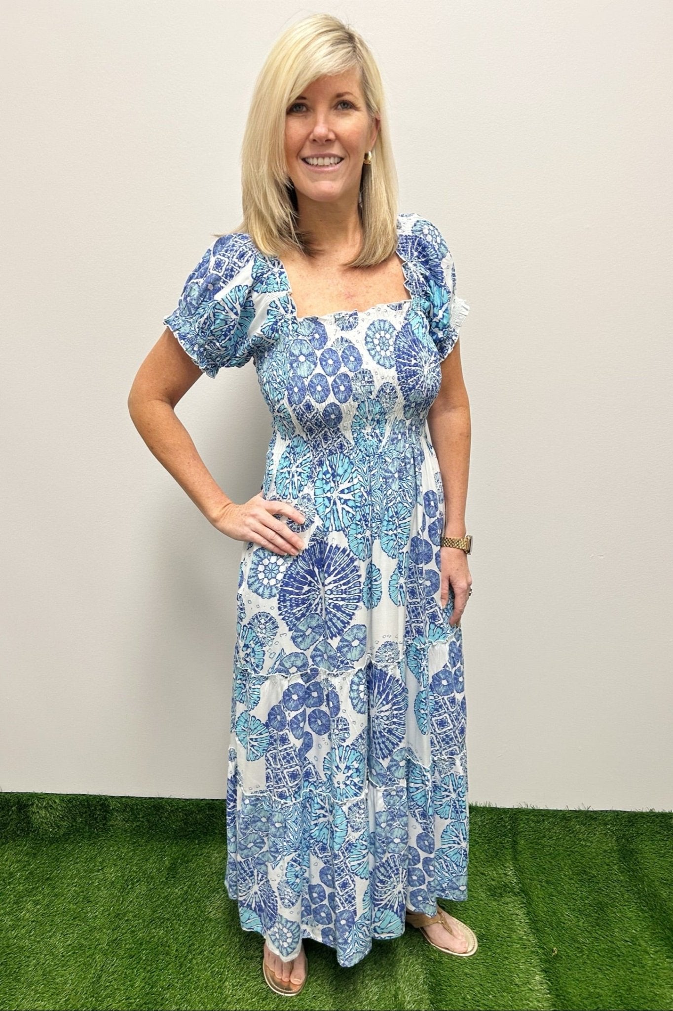 La Mer Luxe Serenity Maxi Dress - Periwinkle Sea Urchin - La Mer Luxe