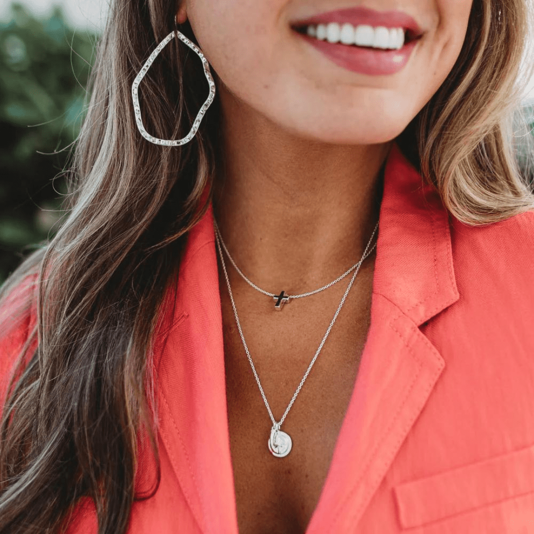 Leslie Curtis Sims Horn Charm with Cross Necklace - Leslie Curtis Jewelry Designs