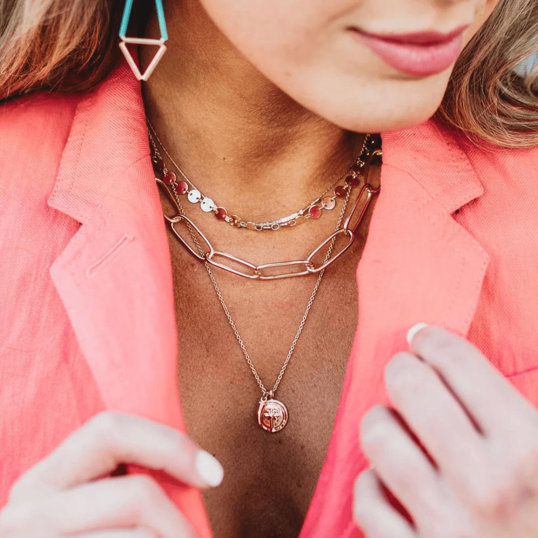 Leslie Curtis Sims Horn Charm with Cross Necklace - Leslie Curtis Jewelry Designs