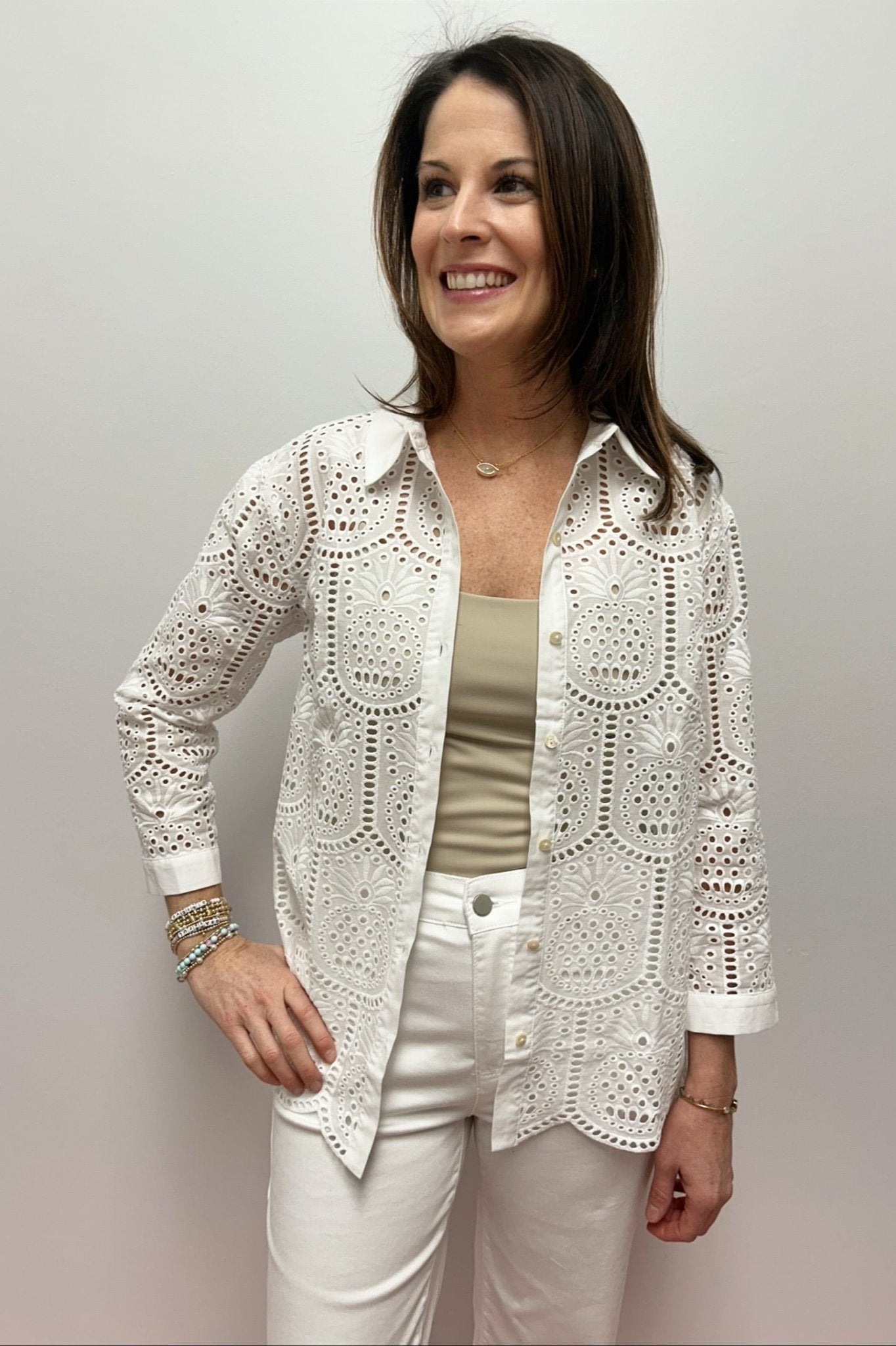 Lilly Pulitzer Gracee Tunic - Pineapple Tile Eyelet - Lilly Pulitzer