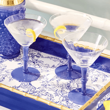 Lilly Pulitzer Martini Glass Set - Blue Stream - Lifeguard Press