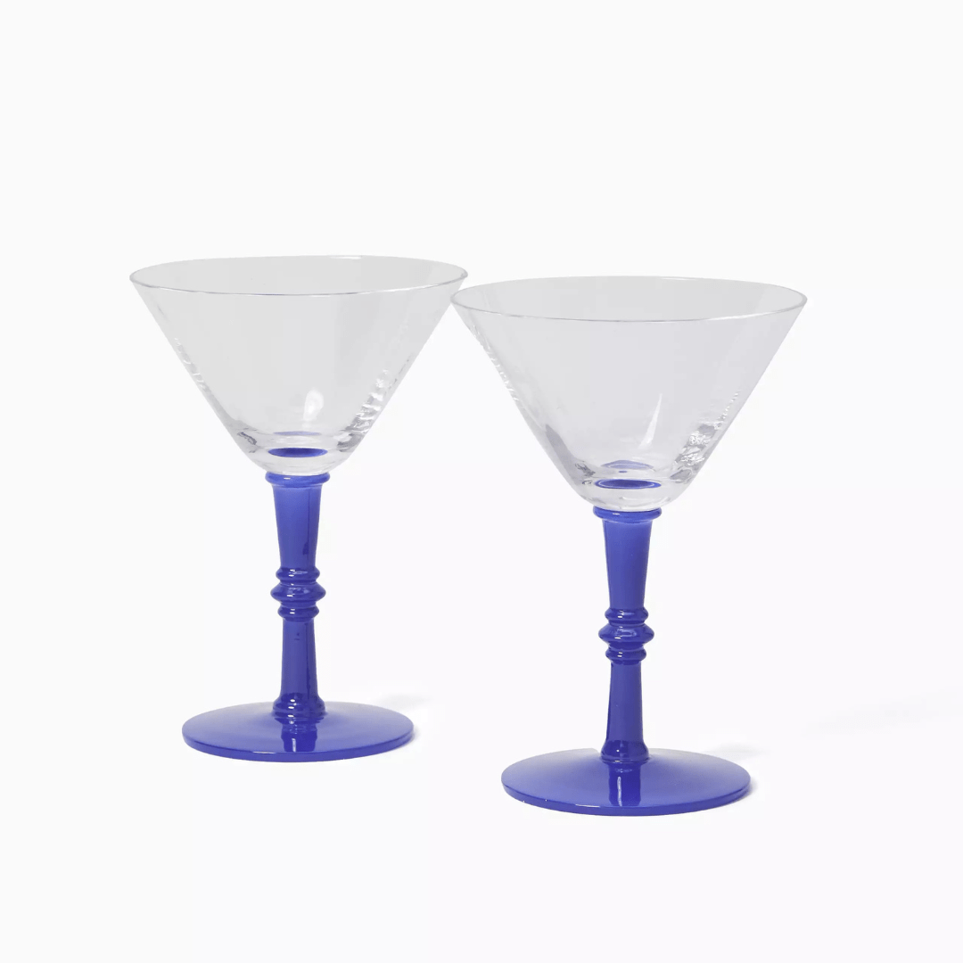 Lilly Pulitzer Martini Glass Set - Blue Stream - Lifeguard Press