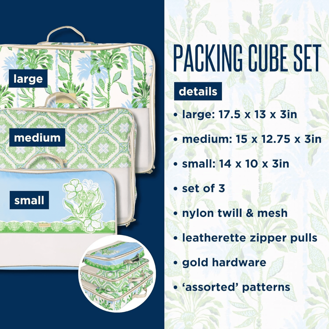 Lilly Pulitzer Packing Cube Set - Swayin in the Breeze - Lifeguard Press