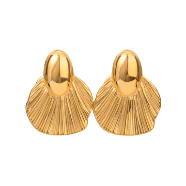 Liv Bella Vita Jasper Textured Leaf Earrings - Liv Bella Vita