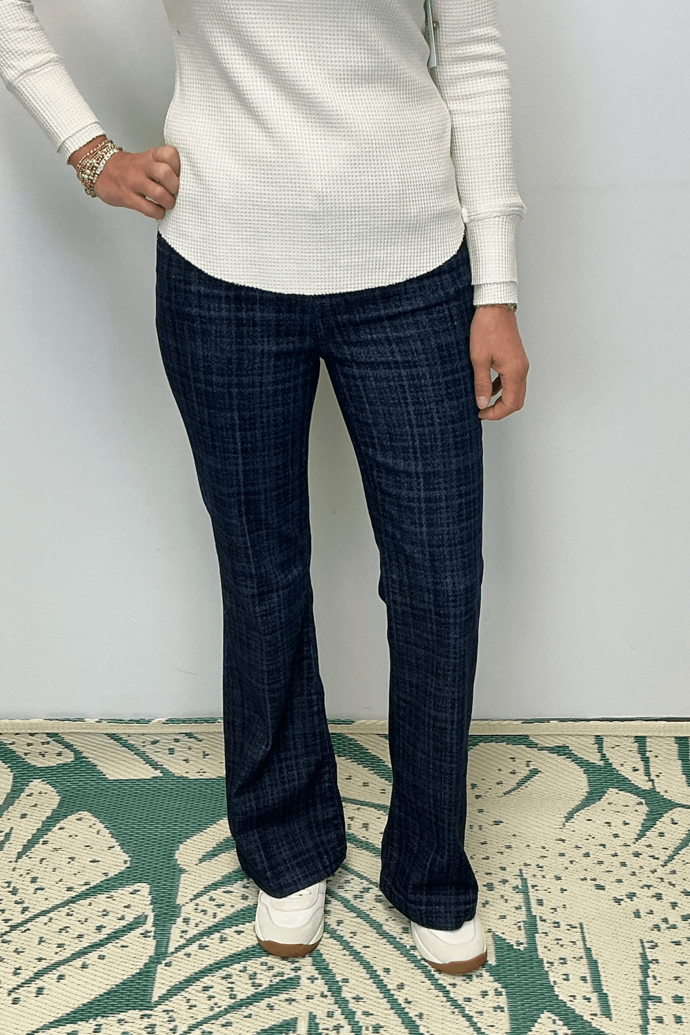 Liverpool Hannah Flare - Indigo Plaid - Liverpool