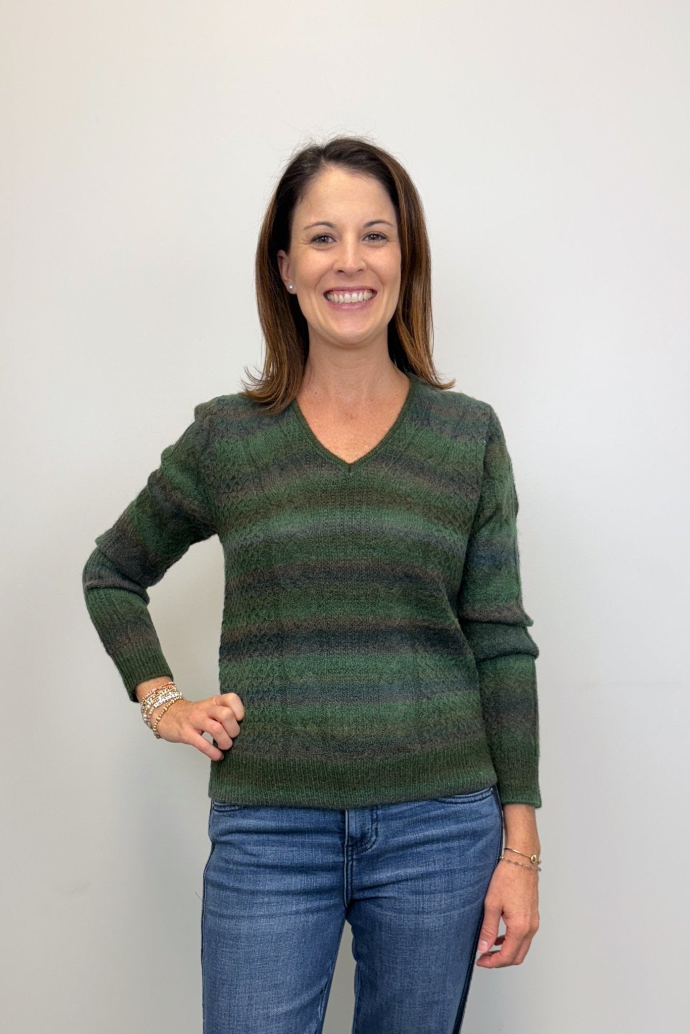 Liverpool Long Sleeve V - Neck Sweater - Emerald Dye - Liverpool