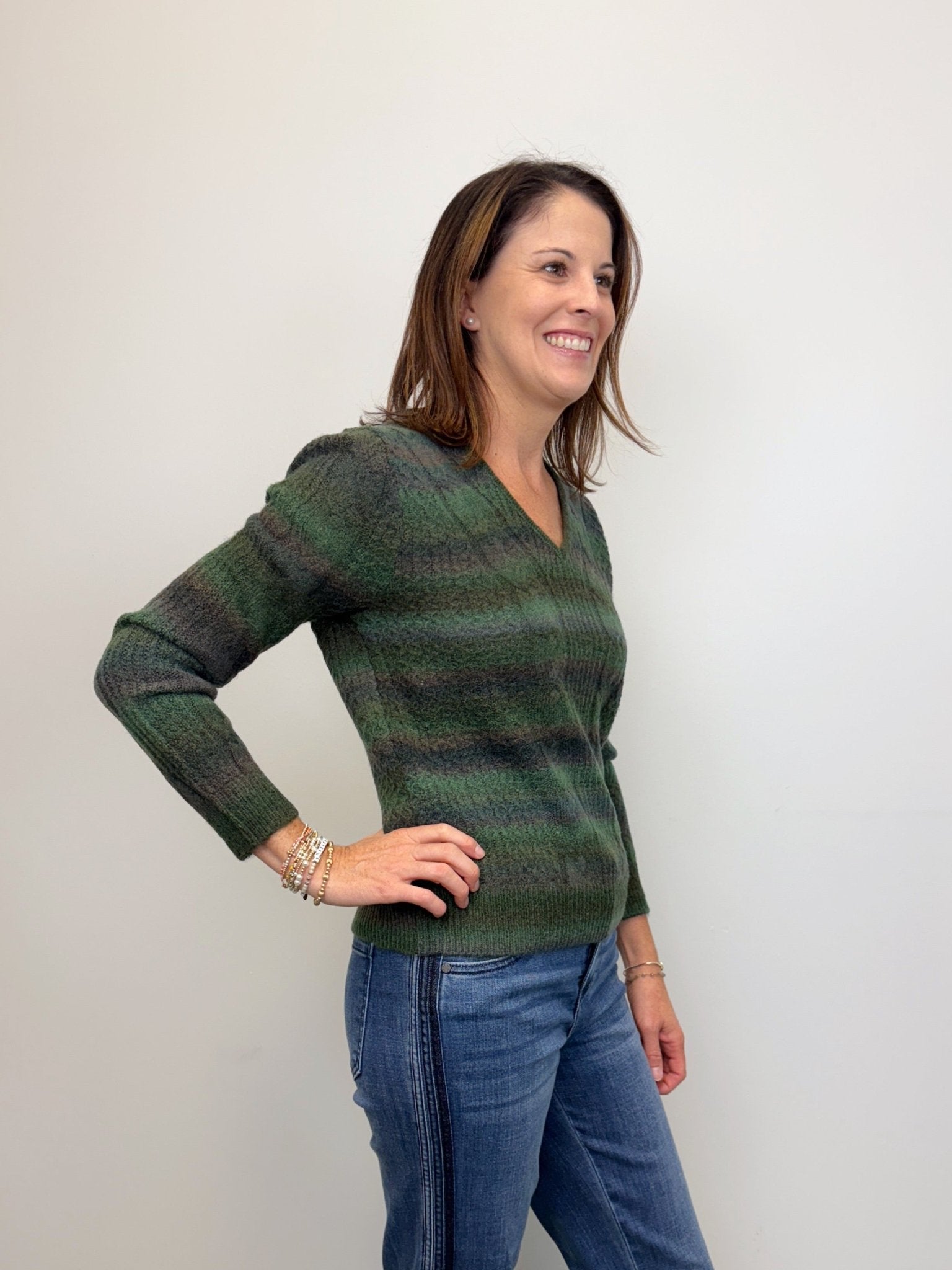 Liverpool Long Sleeve V - Neck Sweater - Emerald Dye - Liverpool