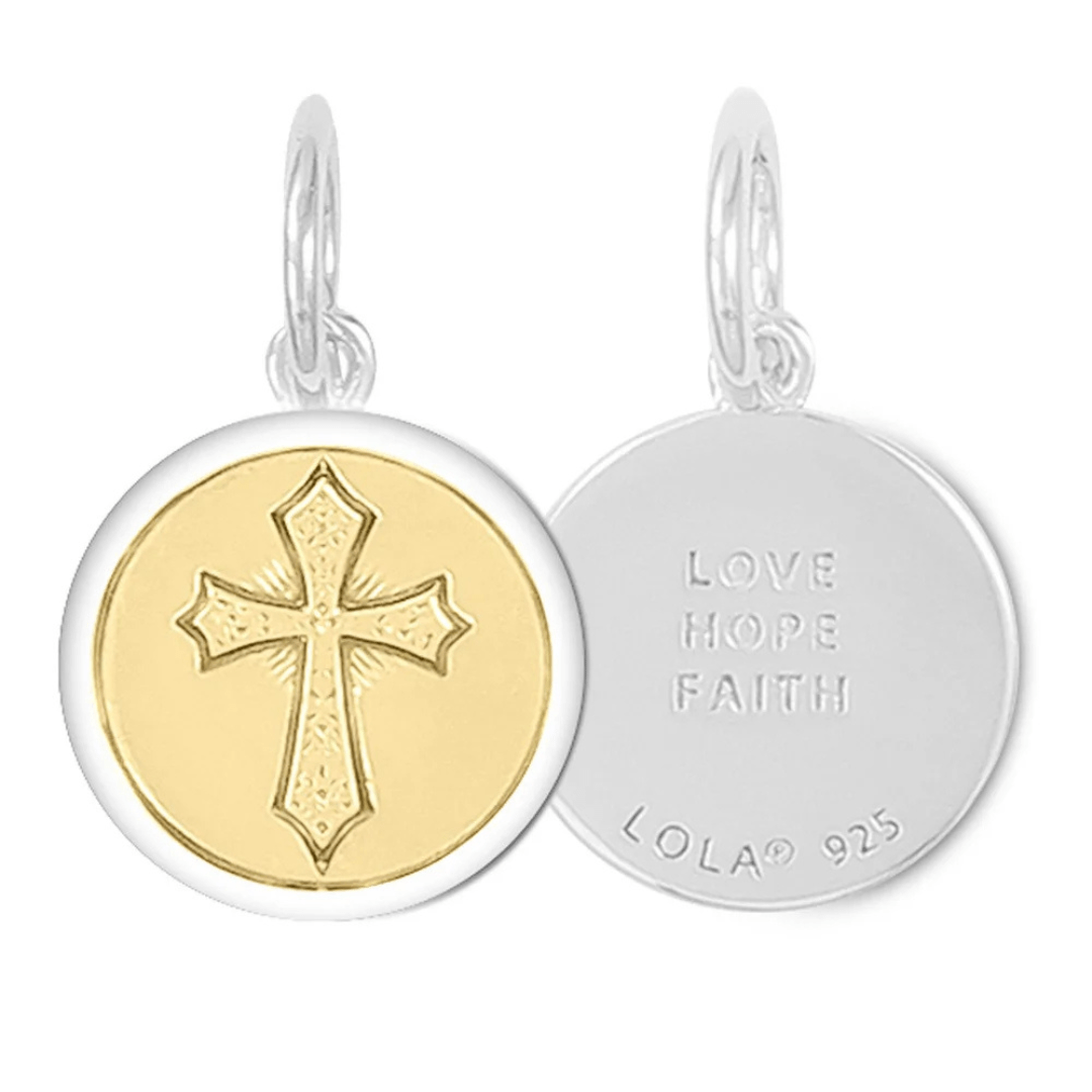 Lola Cross Pendant - Gold Center - Mini - Lola