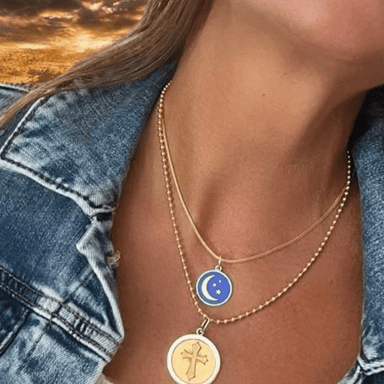 Lola Cross Pendant - Gold Center - Small - Lola