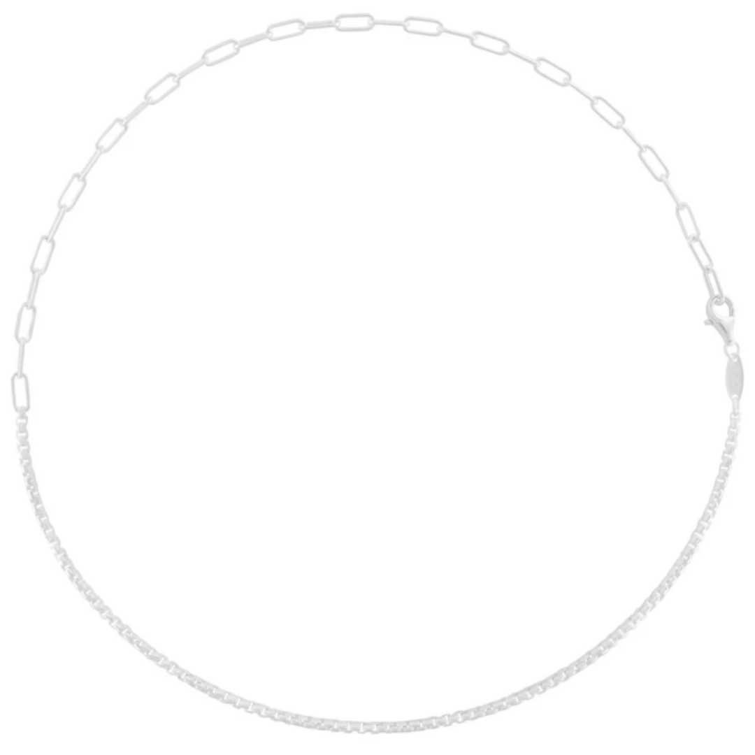 Lola Split Chain - Silver Oval & Rounded Box - 3.5mm - 18" - Lola