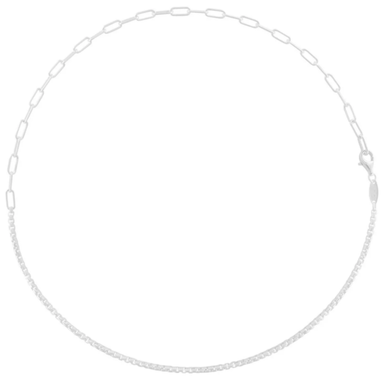 Lola Split Chain - Silver Oval & Rounded Box - 3.5mm - 18" - Lola