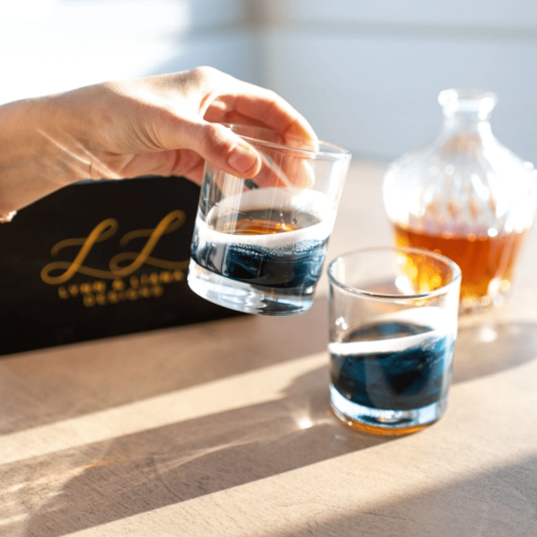 Lynn and Liana Resin Coated Old Fashioned Whiskey Glasses - Lynn & Liana