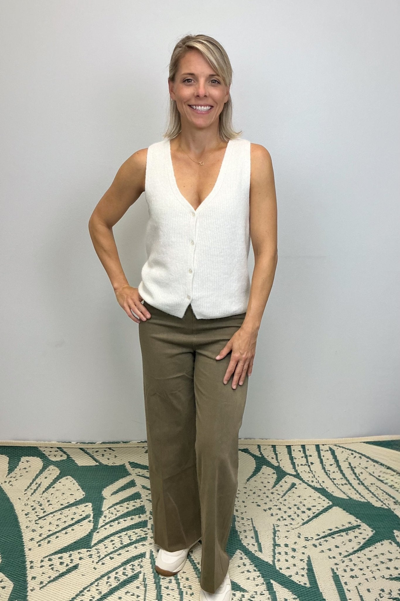 Lysse Erin Hi Waist Wide Leg Denim - Antique Wash Olive - Lysse