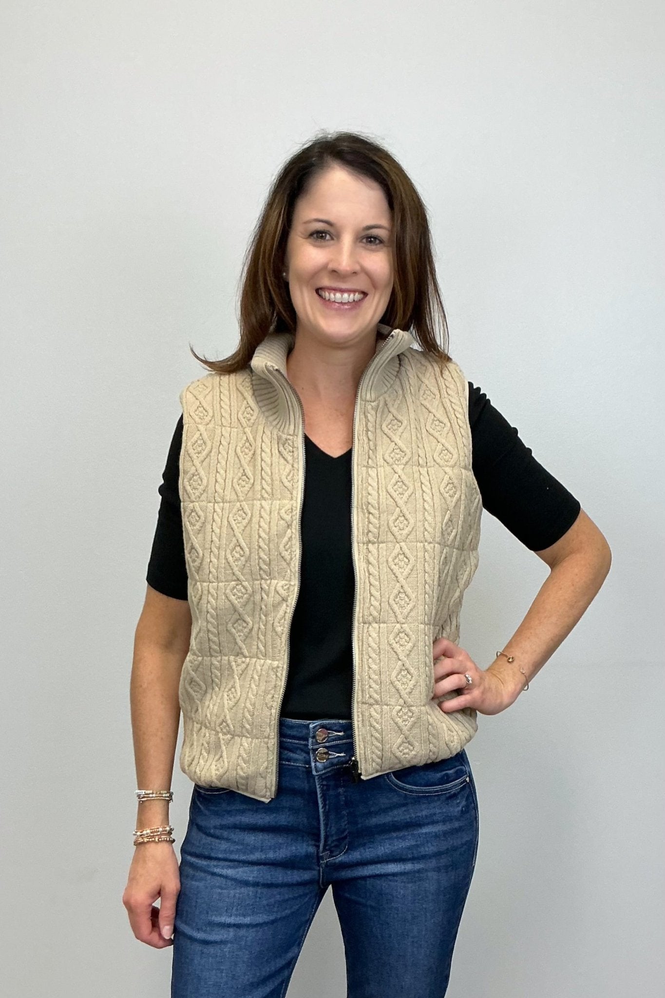 Lysse Petra Reversible Puffer Sweater Vest - Lysse