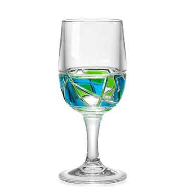 Merritt Mosaic Wine Glass - Peacock - Merritt International