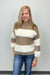 Molly Bracken Knit Block Stripe Sweater - Off White/Beige - Molly Bracken