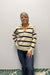 Molly Bracken Striped Collared Sweater - Off White/Black - Molly Bracken