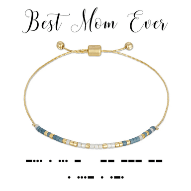 Morse Code Beaded - Best Mom Ever - Dot & Dash Designs