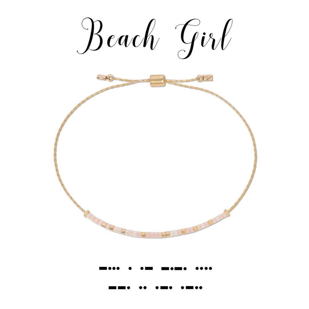 Morse Code Beaded Bracelet - Beach Girl - Dot & Dash Designs