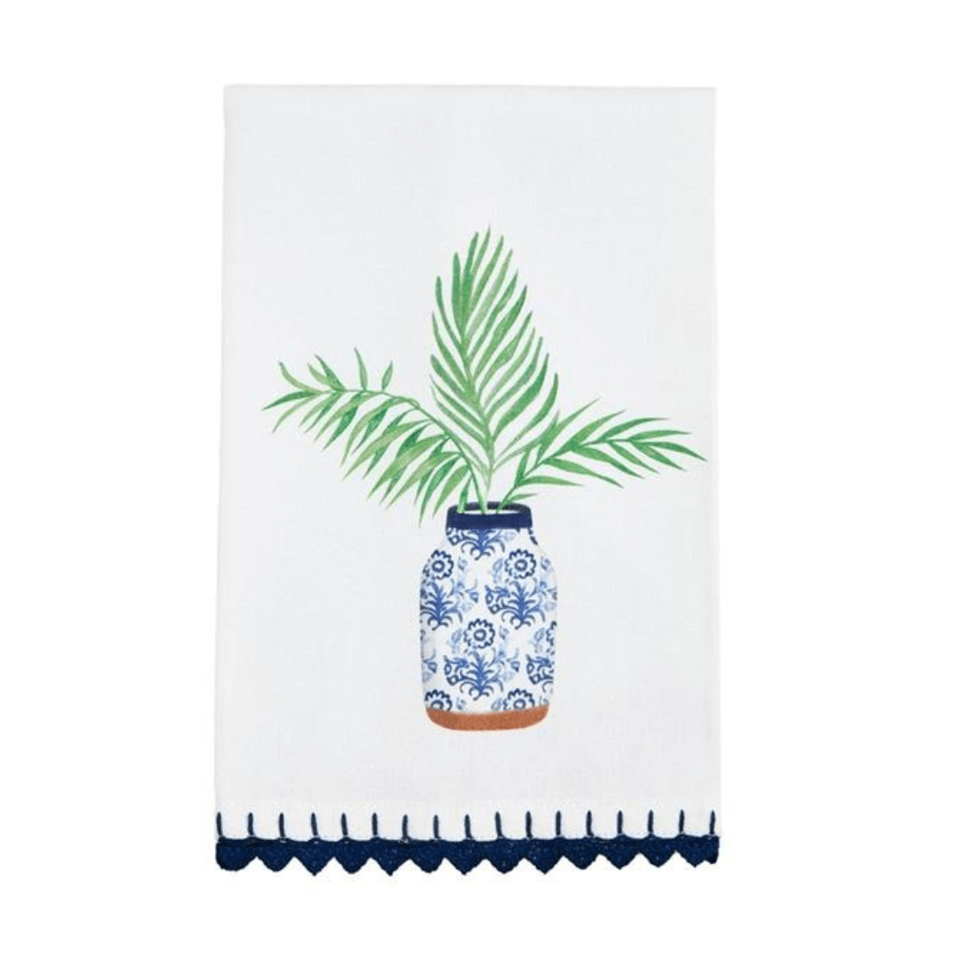 Mud Pie Blue Potted Plant Towel - Mud Pie