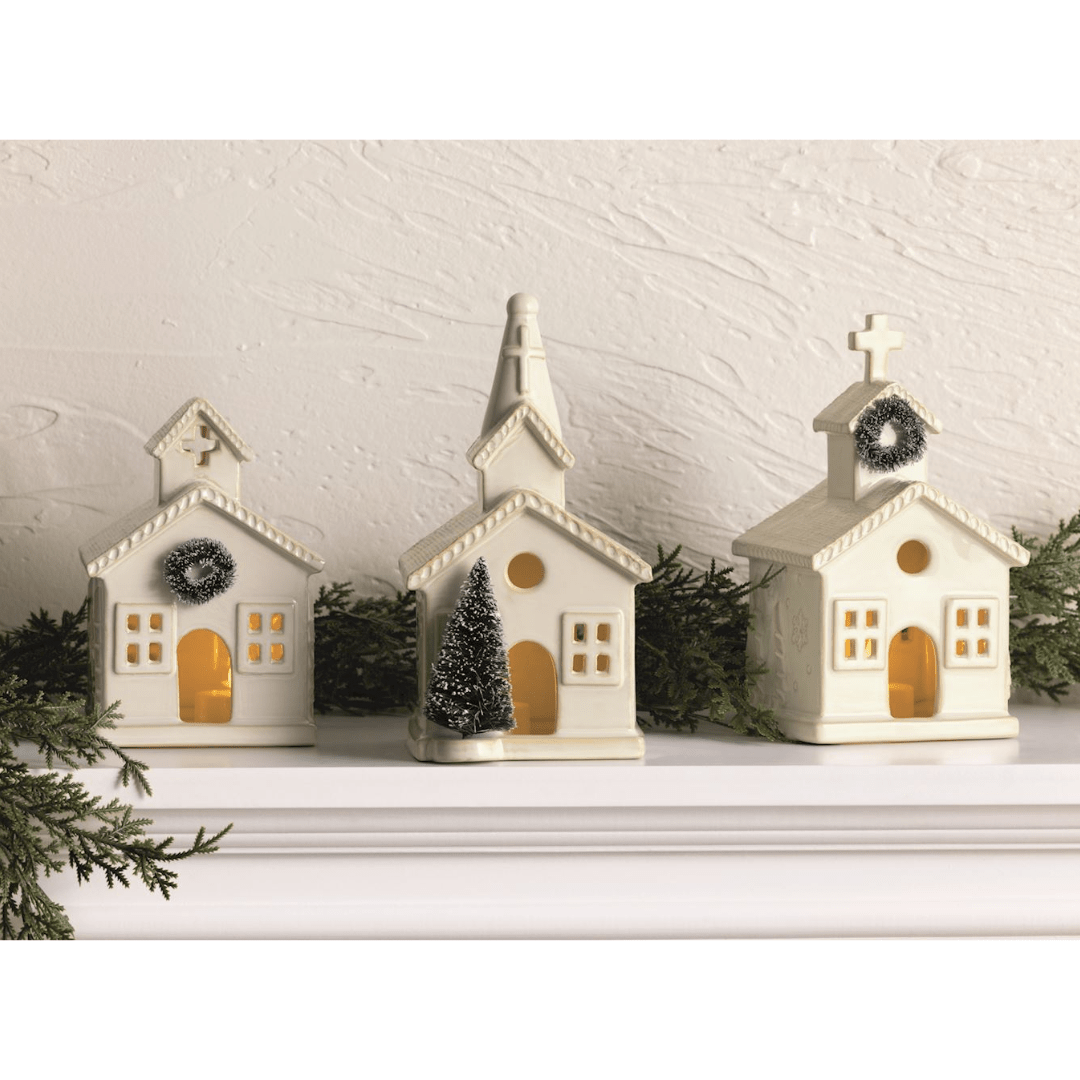 Mud Pie Ceramic Church Sitter - Mud Pie