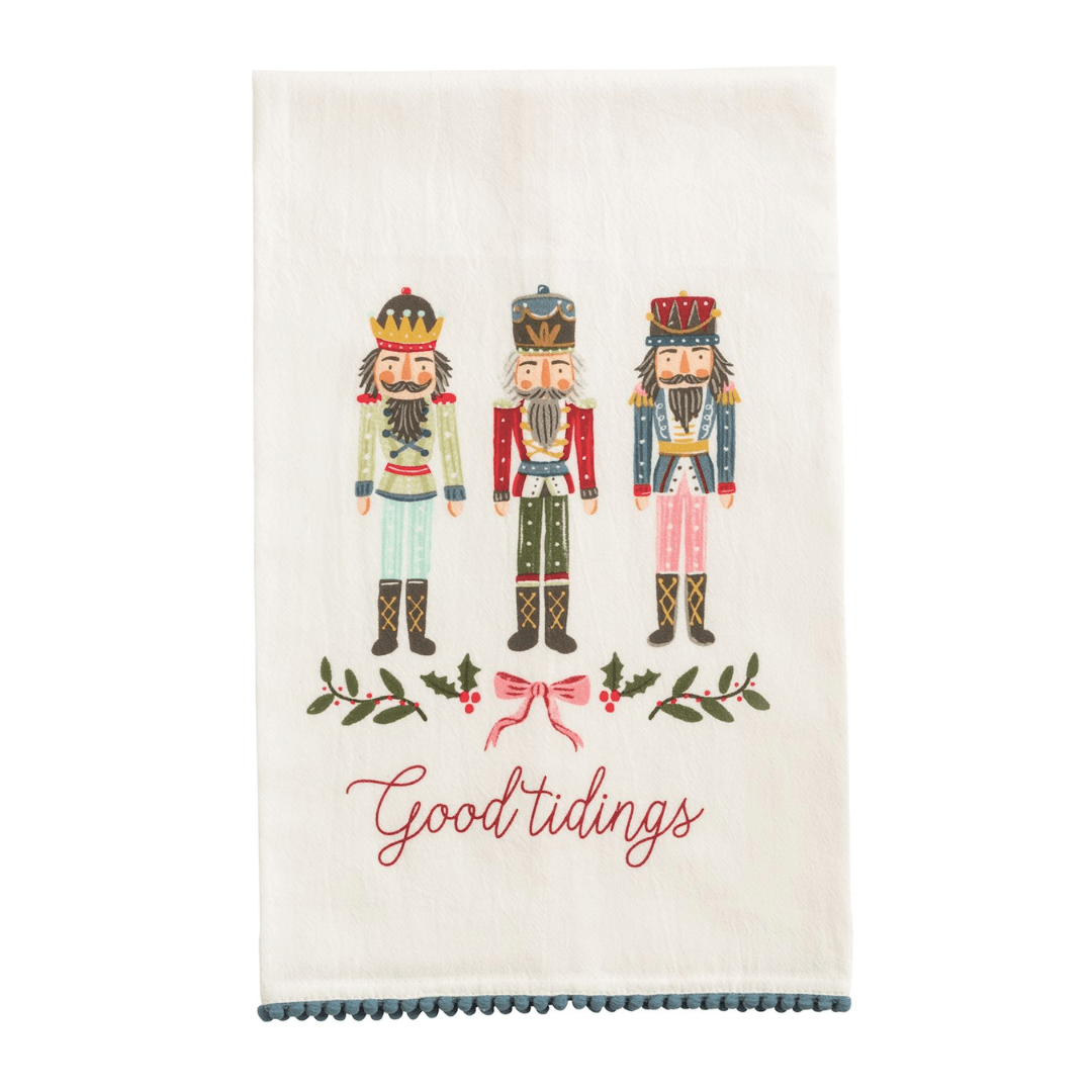 Mud Pie Christmas Pom Trim Towel - Mud Pie