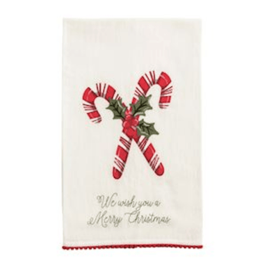 Mud Pie Christmas Pom Trim Towel - Mud Pie