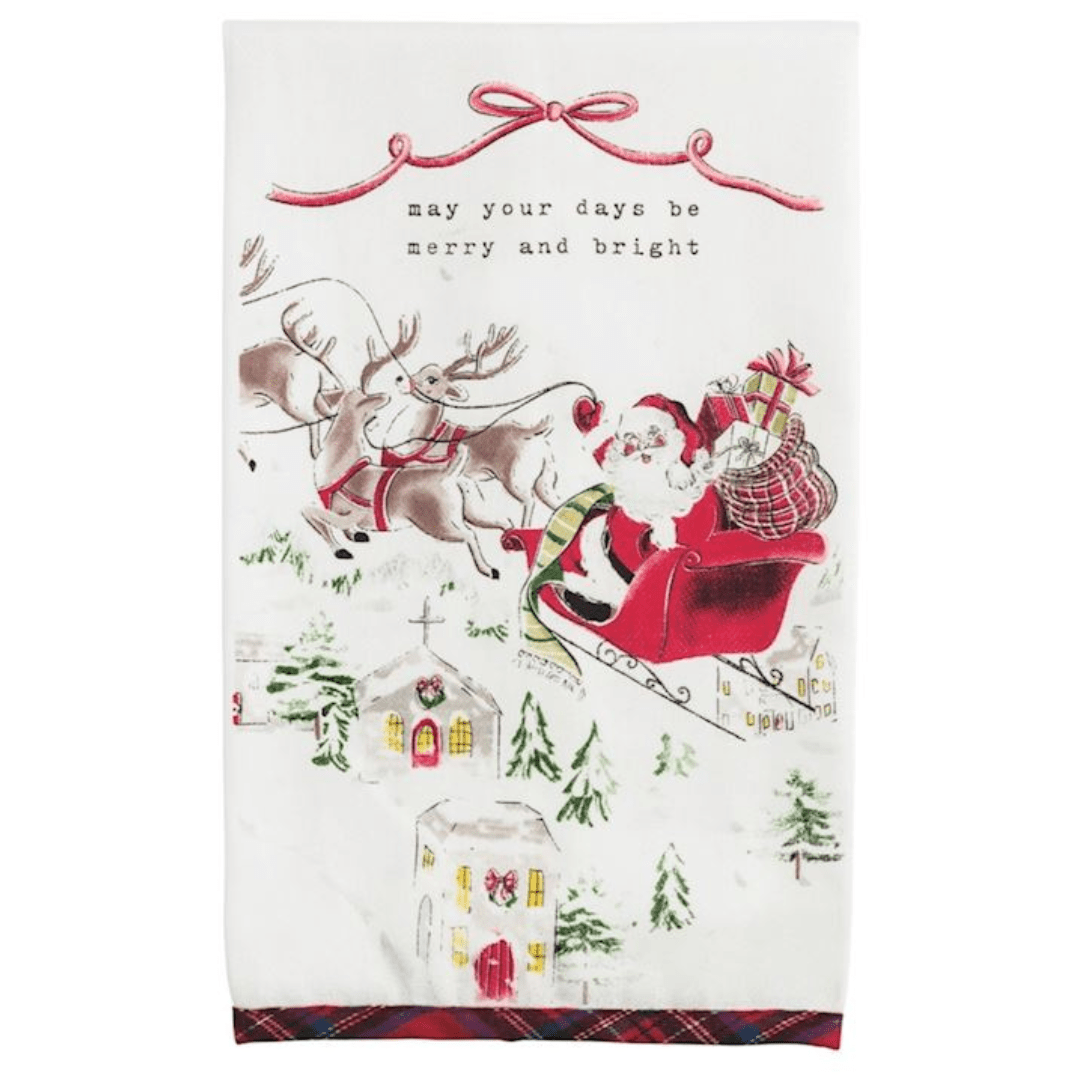 Mud Pie Classic Xmas Printed Towel - Mud Pie