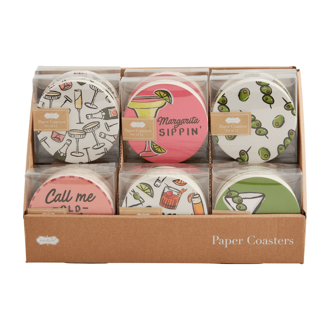 Mud Pie Cocktail Paper Coaster Set - Mud Pie
