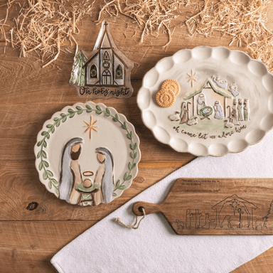 Mud Pie Nativity Oval Platter - Mud Pie