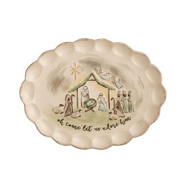 Mud Pie Nativity Oval Platter - Mud Pie