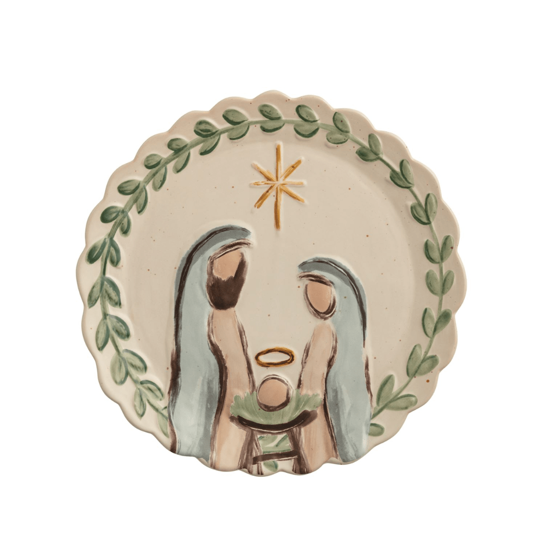 Mud Pie Nativity Round Platter - Mud Pie
