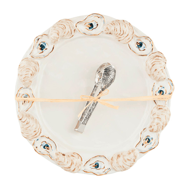 Mud Pie Oyster Round Platter Set - Mud Pie
