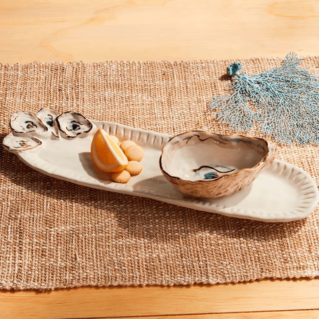Mud Pie Oyster Tray & Dip Set - Mud Pie
