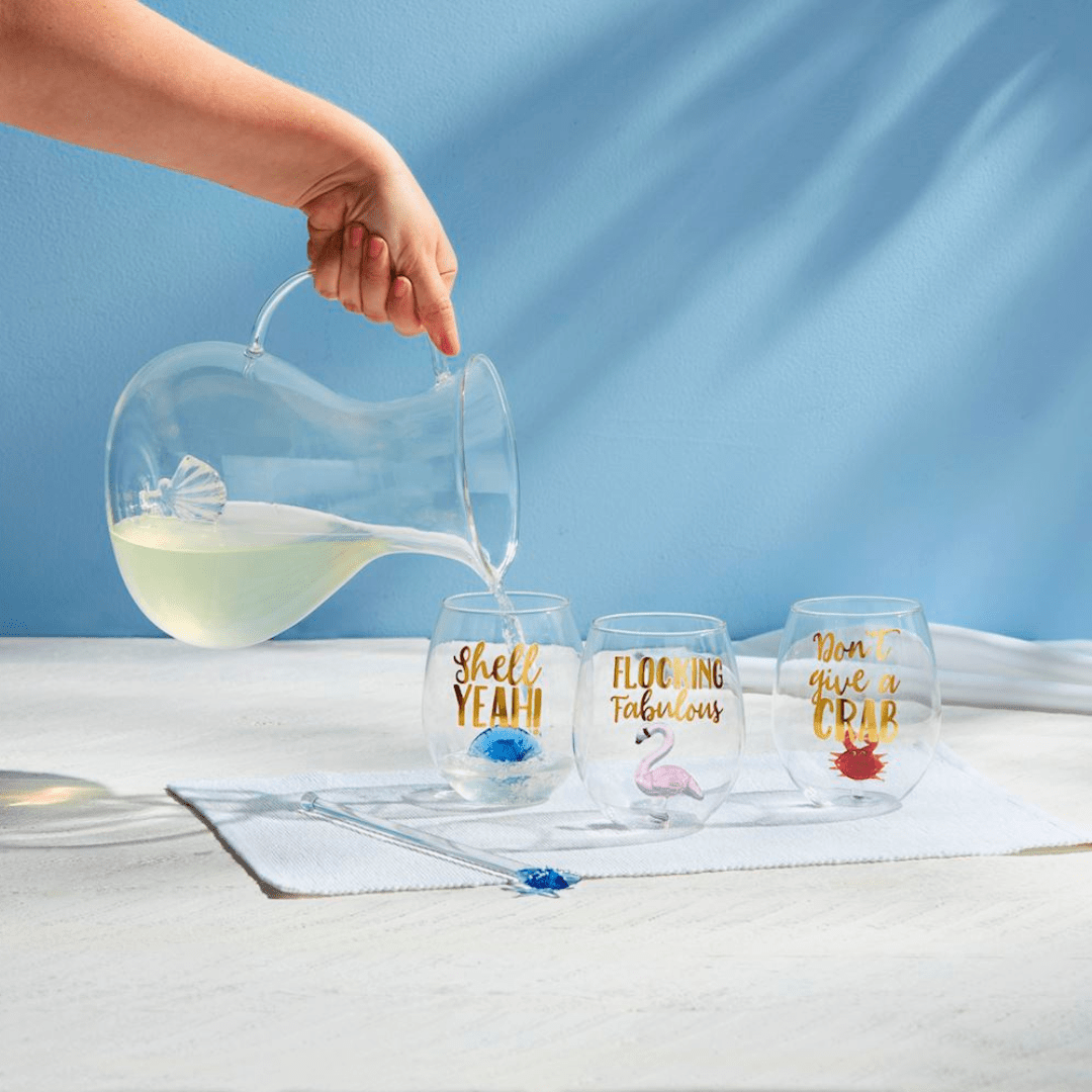 Mud Pie Sea Icon Wine Glass - Mud Pie